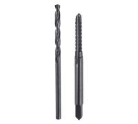 QUARKZMAN Juego de Machos y Brocas, 1pcs 5-40 UNC Machos de Roscar Rectos y 1pcs 2.6mm brocas Helicoidales, Óxido Negro HSS-6542 Herramienta Roscado Kit