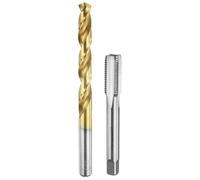 QUARKZMAN Juego de Machos y Brocas, 1pcs M12 x 1.25 Métrico Machos de Roscar Rectos y 1pcs 10.8mm brocas Helicoidales, sin Recubrimiento/con Recubrimiento de Titanio HSS-6542