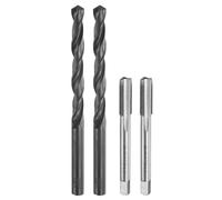 QUARKZMAN Juego de Machos y Brocas, 2pcs 5/16-36 UNS Machos de Roscar Rectos y 2pcs 7.3mm brocas Helicoidales, sin Recubrimiento/Óxido Negro HSS-6542