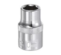 QUARKZMAN Juego Enchufes 6 Puntos 3/8" Accionamiento 10mm Profundidad 1.1" Longitud Acero 45# Enchufes Métricos Accionamiento Cuadrado Cromados Pulidos Para Reparación Automóviles
