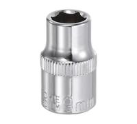 QUARKZMAN Juego Vasos 6 Puntos 3/8" Empuje 9mm Profundidad 1.1" Longitud Acero 45# Vasos Métricos Empuje Cuadrado Vasos Cromados Pulidos Para Reparación Automóviles