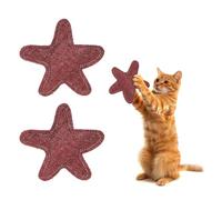 QUARKZMAN Juguete De Hierba Gatera Resistente A Mordidas, Duradero E Interesante, Juguete para Masticar En Forma De Estrella Relleno De Hierba Gatera (Rojo, 2 Pzs), Diseñado.