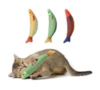 QUARKZMAN Juguete Resistente A Mordeduras con Hierba Gatera, Duradero E Interesante, Pez Simulado para Gatos Juguete para Masticar Relleno De Hierba Gatera (5 Colores, 3 Piezas).