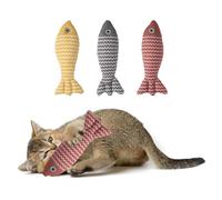 QUARKZMAN Juguete Resistente A Mordeduras con Hierba Gatera, Duradero E Interesante, Pez Simulado para Gatos Juguete para Masticar Relleno De Hierba Gatera (Gris Amarillo Rojo, 3.
