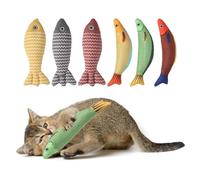 QUARKZMAN Juguete Resistente A Mordeduras con Hierba Gatera Duradero E Interesante Pez Simulado para Gatos Juguete Relleno De Hierba Gatera (6 Colores 6 Piezas) Ideal para Dormitorio O.