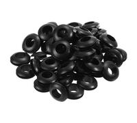 QUARKZMAN Junta de Goma de Doble Cara de 8 mm de Diámetro Interno x 80Pcs Anillo de Protección de Sellado para Ordenadores, Impresoras y Cajas de Cables, [Negro]