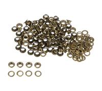 QUARKZMAN Kit de 100 Ojales Metálicos de 6mm 1/5" para Zapatos Ropa Cinturones Bolsos y Proyectos de Bricolaje Color Bronce