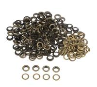 QUARKZMAN Kit de 300 Ojales Metálicos de 10mm con Arandelas para Zapatos Ropa Cinturones Etiquetas Bolsas Tela Cuero Proyectos de Bricolaje Color Bronce