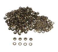 QUARKZMAN Kit de 300 Ojales Metálicos de 4 mm (1/6") con Arandelas para Zapatos Ropa Cinturones Etiquetas Bolsas Tela Cuero Proyectos de Bricolaje Color Bronce