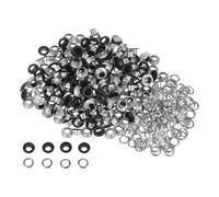 QUARKZMAN Kit de 300 Ojales Metálicos de 5 mm (1/5") con Arandelas para Zapatos Ropa Cinturones Etiquetas Bolsas Tela Cuero Proyectos de Bricolaje Color Negro Mate