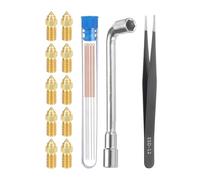 QUARKZMAN Kit De Boquillas 3D, 10 Piezas De Boquillas De Latón Para Impresora 3D 0.5mm, 5 Agujas Para Limpiar Boquillas, Con Una Llave De Tubo Y Unas Pinzas Para La Serie Ender3 De 1.75mm