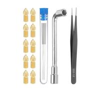 QUARKZMAN Kit De Boquillas 3D, 10 Piezas De Boquillas De Latón Para Impresora 3D 0.8mm, 5 Agujas Para Limpieza De Con Una Llave De Tubo Y Pinzas Para Serie Ender3 1.75mm
