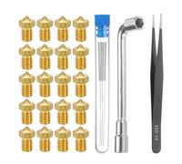 QUARKZMAN Kit De Boquillas 3D 20 Pcs Latón 0.35mm 5 Agujas Limpieza Llave Tubo Pinzas Para Ender3 Series 1.75mm