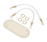 QUARKZMAN Kit de fabricación de bolsas de ganchillo, 8,7 x 4 pulgadas con parte inferior ovalada de piel sintética con 2 asas de bolsa de 11,8 pulgadas y 4 hebillas para hacer bolsos de hombro DIY