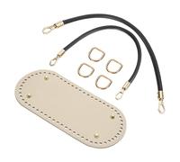 QUARKZMAN Kit de fabricación de bolsas de ganchillo, 8,7 x 4 pulgadas en la parte inferior de la bolsa de piel sintética ovalada con 2 asas de bolsa de 15,75 pulgadas y 4 hebillas para la fabricación