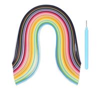 QUARKZMAN Kit De Filigrana De Papel 21.3 Pulgadas 5mm 50 Colores Tiras De Filigrana De Papel Con Bolígrafo Azul Para Principiantes Manualidades De Enseñanza (Multicolor Paquete De 500)