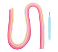 QUARKZMAN Kit De Filigrana De Papel, Tiras De Papel De 21.3 Pulgadas 3mm Con Bolígrafo Azul Para Principiantes Herramientas De Enseñanza De Manualidades DIY De Flores (Rosa, Paquete De 120)