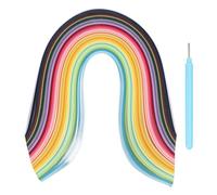 QUARKZMAN Kit De Filigrana De Papel, Tiras De Papel De 21.3 Pulgadas 7mm 50 Colores Con Pluma Azul Para Principiantes De Enseñanza De Manualidades DIY De Flores (Multicolor, Paquete De 500)