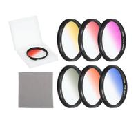 QUARKZMAN Kit De Filtros De Color Gradual De 58 Mm, 6 Filtros para Accesorios De Lente De Cámara con Estuche Y Paño De Limpieza para Fotografía con Cámara SLR, Naranja,Azul, Rojo, Gris