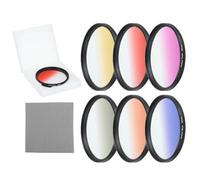QUARKZMAN Kit De Filtros De Color Gradual De 82mm, 6 Filtros para Accesorios De Lente De Cámara con Estuche Y Paño De Limpieza para Fotografía De Cámara SLR, Naranja, Azul, Rojo, Gris