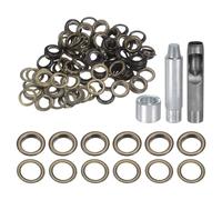 QUARKZMAN Kit de Herramientas de 100 Piezas de Ojales de Cobre de 17 mm con Punzón Hueco, Herramientas de Instalación de Ojales para Ropa, Cuero, Tela, Cinturones, Bronce