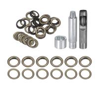 QUARKZMAN Kit de Herramientas de Ojales de Cobre de 17 mm con 20 Piezas, con Punzón Hueco para Agujeros, Herramientas de Instalación de Ojales para Ropa, Cuero, Cinturones, Bronce