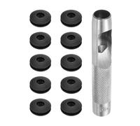 QUARKZMAN Kit de Herramientas de Ojales para Lona, 12mm Alicate Blanco para Ojales, 10Pcs Arandelas de Plásticos Ojales para Lonas Textiles Cortinas Carpas Toldos Sujeción Clip, Negro