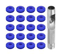 QUARKZMAN Kit de Herramientas de Ojales para Lona, 12mm Alicate Blanco para Ojales, 20Pcs Arandelas de Plásticos Ojales para Lonas Textiles Cortinas Carpas Toldos Sujeción Clip, Azul