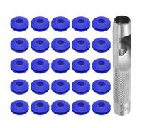 QUARKZMAN Kit de Herramientas de Ojales para Lona, 12mm Alicate Blanco para Ojales, 25Pcs Arandelas de Plásticos Ojales para Lonas Textiles Cortinas Carpas Toldos Sujeción Clip, Azul