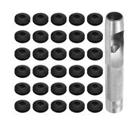 QUARKZMAN Kit de Herramientas de Ojales para Lona, 12mm Alicate Blanco para Ojales, 30Pcs Arandelas de Plásticos Ojales para Lonas Textiles Cortinas Carpas Toldos Sujeción Clip, Negro