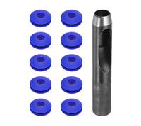QUARKZMAN Kit de Herramientas de Ojales para Lona, 12mm Alicate Negro para Ojales, 10Pcs Arandelas de Plásticos Ojales, para Lonas Textiles Cortinas Carpas Toldos Sujeción Clip, Azul