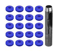 QUARKZMAN Kit de Herramientas de Ojales para Lona, 12mm Alicate Negro para Ojales, 20Pcs Arandelas de Plásticos Ojales, para Lonas Textiles Cortinas Carpas Toldos Sujeción Clip, Azul
