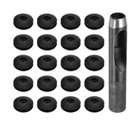 QUARKZMAN Kit de Herramientas de Ojales para Lona, 12mm Alicate Negro para Ojales, 20Pcs Arandelas de Plásticos Ojales, para Lonas Textiles Cortinas Carpas Toldos Sujeción Clip, Negro