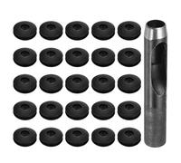 QUARKZMAN Kit de Herramientas de Ojales para Lona, 12mm Alicate Negro para Ojales, 25Pcs Arandelas de Plásticos Ojales, para Lonas Textiles Cortinas Carpas Toldos Sujeción Clip, Negro