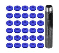 QUARKZMAN Kit de Herramientas de Ojales para Lona, 12mm Alicate Negro para Ojales, 30Pcs Arandelas de Plásticos Ojales, para Lonas Textiles Cortinas Carpas Toldos Sujeción Clip, Azul
