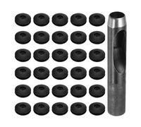 QUARKZMAN Kit de Herramientas de Ojales para Lona, 12mm Alicate Negro para Ojales, 30Pcs Arandelas de Plásticos Ojales, para Lonas Textiles Cortinas Carpas Toldos Sujeción Clip, Negro