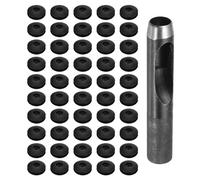 QUARKZMAN Kit de Herramientas de Ojales para Lona, 12mm Alicate Negro para Ojales, 50Pcs Arandelas de Plásticos Ojales, para Lonas Textiles Cortinas Carpas Toldos Sujeción Clip, Negro