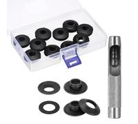 QUARKZMAN Kit de Herramientas de Ojales para Lona, 12mm Alicate para Ojales, 12Pcs Arandelas de Plásticos Ojales para Lonas Textiles Cortinas Carpas Toldos Sujeción Clip, Negro