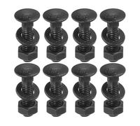 QUARKZMAN Kit de Perno de Carro M6 x 20mm, 12 Juegos de Tornillos de Cabeza Redonda con Cuello Cuadrado, Juego de Tornillos de Perno de Carro Incluye Arandelas y Tuercas