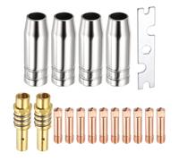 QUARKZMAN Kit Pistola 17 Piezas Punta Contacto 0.024" Boquilla Difusor Accesorio Reemplazo Soldadora MIG Con Soporte Conexión Y Llave MB15 15AK