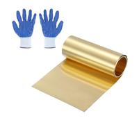 QUARKZMAN Laminato Di Ottone In Metallo, 0.0004"x3.94"x39.4"(0.01x100x1000mm) Nastro Di Ottone H62 Lamina Piastra Rotolo Foglio Sottile Di Metallo Con Guanto Protettivo Per DIY Artigianato