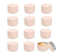 QUARKZMAN Latas De Velas De 3 Onzas 12 Piezas Latas Metálicas De Velas Con Tapas Recipientes Redondos Vacíos A Granel Para Almacenar Té Y Hacer Manualidades Artesanías navideño Rosa