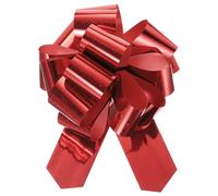 QUARKZMAN Lazos Regalos Metálico Grande 16cm 10uds, Cinta Lazo para Envolver Regalos con Purpurina para Boda Coche Cestas Presenta, Lazo Navideño, Rojo