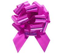 QUARKZMAN Lazos Regalos Metálico Grande 16cm 10uds, Cinta Lazo para Envolver Regalos con Purpurina para Boda Coche Cestas Presenta, Lazo Navideño, Rosa Rojo