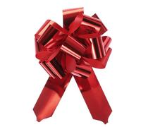 QUARKZMAN Lazos Regalos Metálicos Grande 4"/10cm 10uds, Cinta Lazos para Envoltura de Regalos para Boda Coche Cestas Regalos, Lazos de Navidad, Rojo