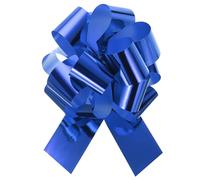 QUARKZMAN Lazos Regalos Metálicos Grande 6"/16cm 10uds, Cinta Lazos para Envoltura de Regalos para Boda Coche Cestas Regalos, Lazos de Navidad, Azul