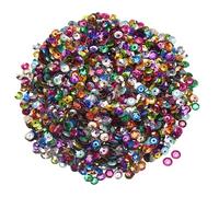QUARKZMAN Lentejuelas Sueltas de 4mm, Lentejuelas Plateadas con Reverso, 3000 Piezas, Lentejuelas en Forma de Copa, Lentejuelas para Bordado, Manualidades, Multicolores