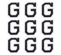 QUARKZMAN Letras G Parches Negros Letras G Parche de Planchado Parche Bordado de Aplicación Cosida 4.7cm /1.85 Pulgadas Proceso de Adhesivo Termofusible, Paquete de 9