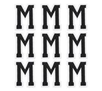 QUARKZMAN Letras M Parches Negros Letras M Parche de Planchado Parches Bordados de Aplicación Cosida 4.7cm /1.85 Pulgadas Proceso de Adhesivo Termofusible, Paquete de 9