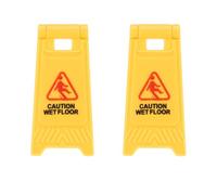 QUARKZMAN Letrero De Advertencia En Miniatura, Letreros De Precaución Piso Mojado, Modelo De Escena Callejera En Miniatura, Decoración De Casa De Muñecas (Amarillo, 2 Pcs)